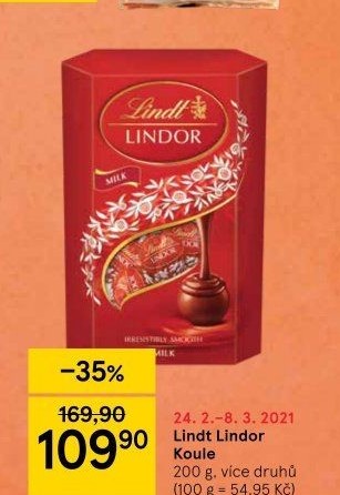 Bonboniéra Pralinky Lindor Lindt