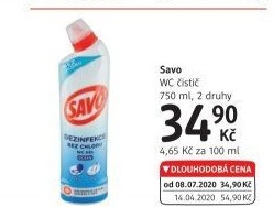 Gelový čistič WC Savo