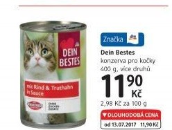 Konzerva pro kočky Dein Bestes