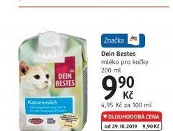Mléko pro kočky Dein Bestes