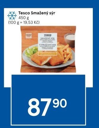 Obalovaný sýr mražený Tesco