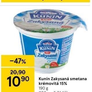 Zakysaná smetana krémovitá Kunín 15%
