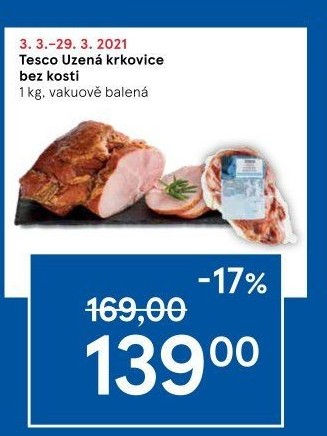 Uzená krkovice bez kosti Tesco