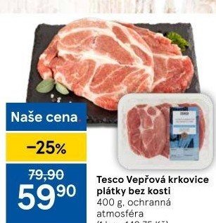 Vepřová krkovice bez kosti Tesco