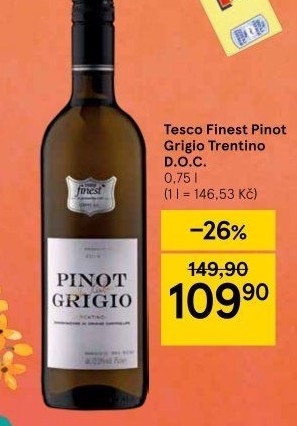 Víno Pinot Grigio Tesco Finest