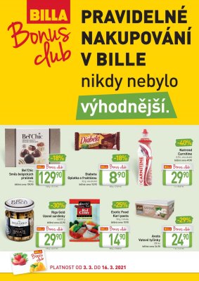 akční leták BILLA 3.3.2021-9.3.2021