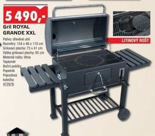 Gril na dřevěné uhlí Royal Grande XXL Cattara