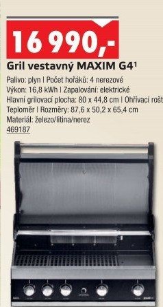 Gril plynový vestavný Maxim G4 Grandhall