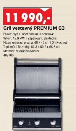 Gril plynový vestavný Premium G3 Grandhall