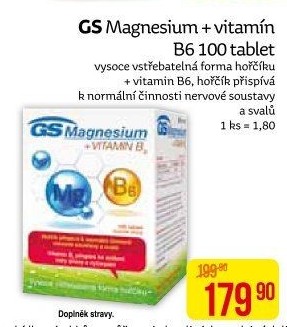 Doplněk stravy Magnesium + vitamin B6 GS