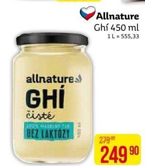 Přepuštěné máslo Ghí Allnature