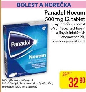 Tablety proti horečce a bolesti Novum Panadol