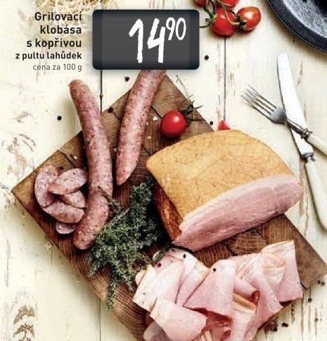 Grilovací klobása s kopřivou