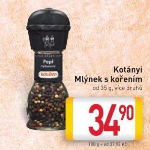 Mlýnek s kořením Kotányi
