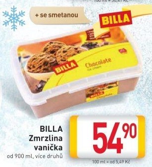 Zmrzlina ve vaničce Billa