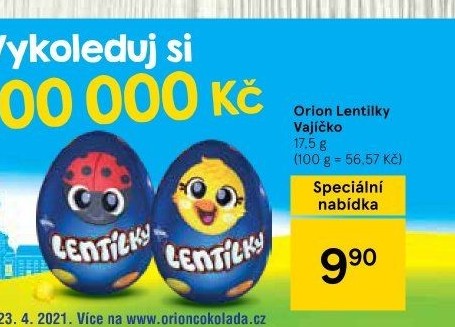 Čokoládové vajíčko s lentilkami Orion