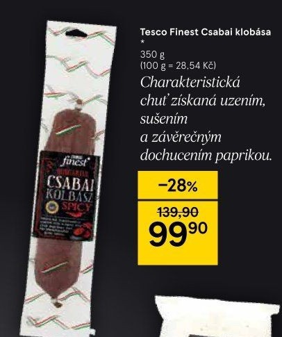 Klobása Csabai spicy Tesco Finest