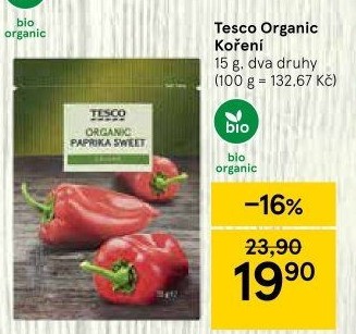 Koření Tesco Organic