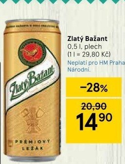 Pivo Zlatý Bažant