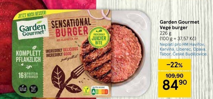 Vegetariánský hamburger Sensational Veggie Garden Gourmet