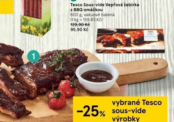 Vepřové žebírka Sous vide Tesco