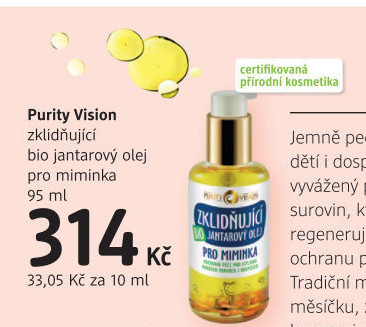 Jantarový olej pro miminka bio Purity Vision