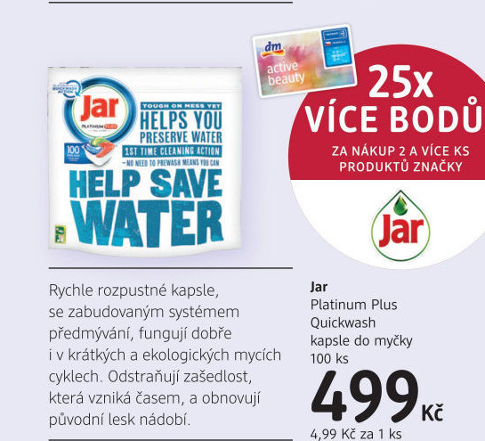 Kapsle do myčky Platinum Plus Quickwash Jar