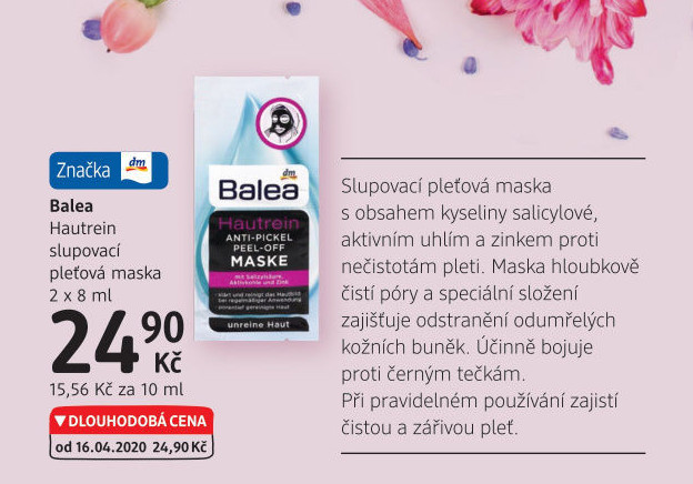 Maska pleťová slupovací Balea