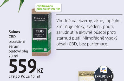Pleťové bioaktivní sérum CBD Saloos