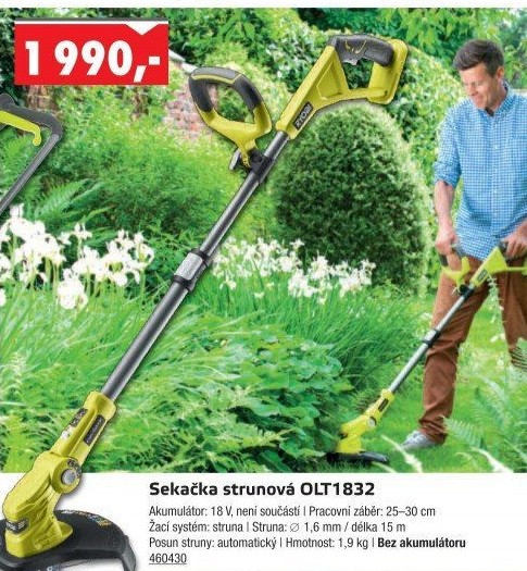 Aku sekačka strunová Ryobi OLT 1832