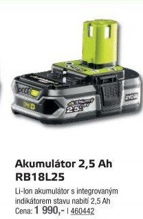 Akumulátor RB18L25 Ryobi