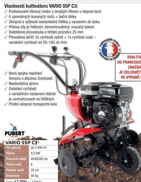 Kultivátor Pubert Vario 55PC3