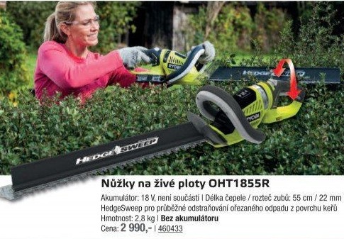 Nůžky na živý plot Ryobi OHT1855R