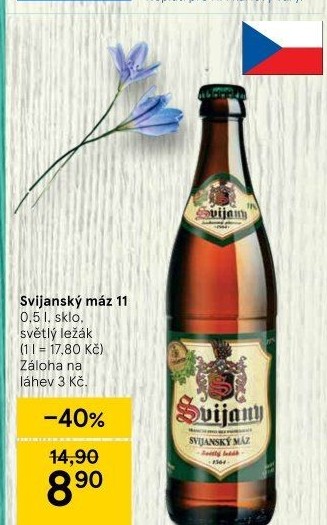Pivo světlý ležák 11° Svijanský Máz Svijany