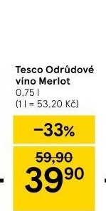 Víno Merlot Tesco