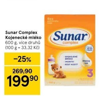 Kojenecké mléko Sunar Complex