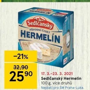 Sýr Hermelín Sedlčanský