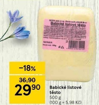 Těsto listové babické Šetra