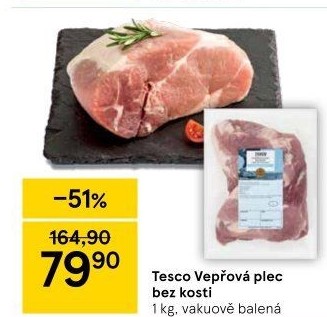 Vepřová plec bez kosti Tesco