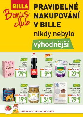 akční leták BILLA 17.3.2021-30.3.2021