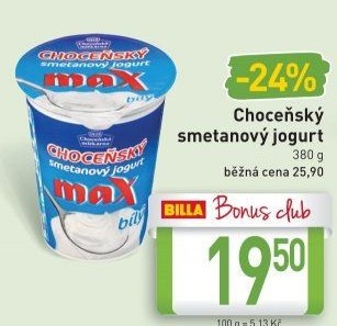 Bílý jogurt smetanový Choceňský