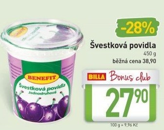Povidla švestková Benefit