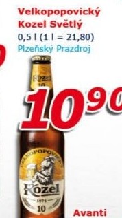 Pivo světlé Velkopopovický Kozel