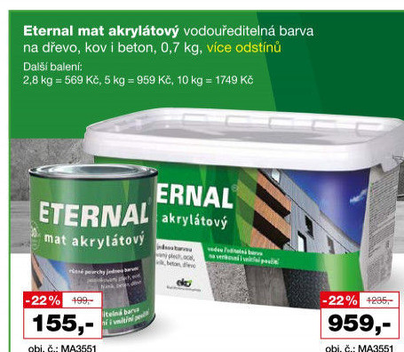 Akrylátová barva mat Eternal