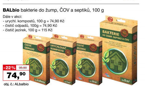 Přípravek Bakterie do žump a septiků BALbio
