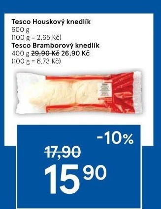 Knedlík houskový Tesco