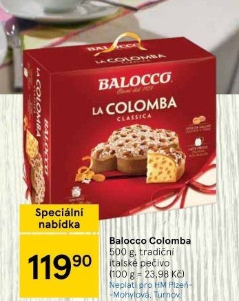 Bábovka Colomba Balocco