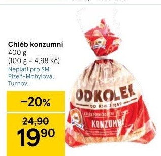 Chléb konzumní Odkolek