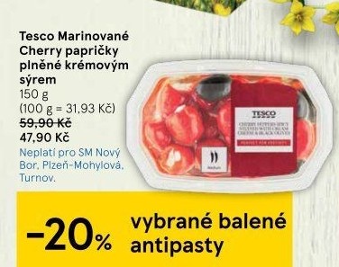Papričky plněné sýrem Tesco