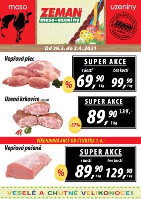 akční leták ZEMAN maso - uzeniny 29.3.2021-3.4.2021